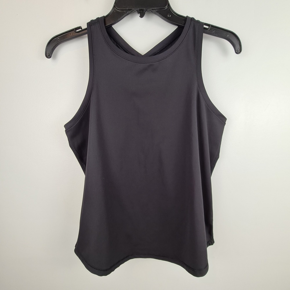 Old Navy Active Powersoft Go-Dry Black High Neck Crisscross Tank Top Small